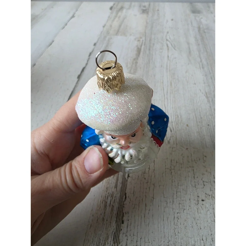 Glitter baking Santa Baker cook‎ ornament glass Xmas tree